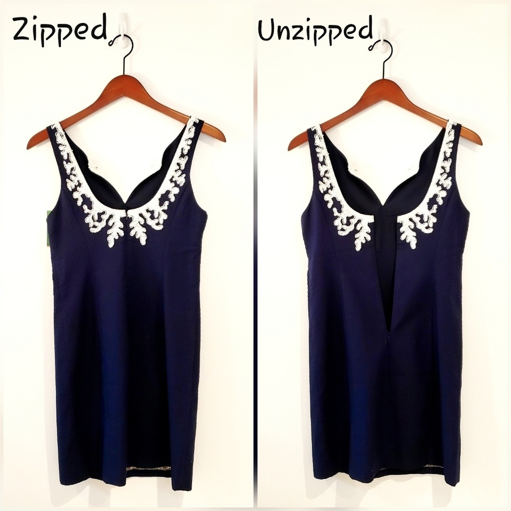 Lilly Pulitzer Gabby Shift Dress in True Navy NWT - Picture 4 of 8